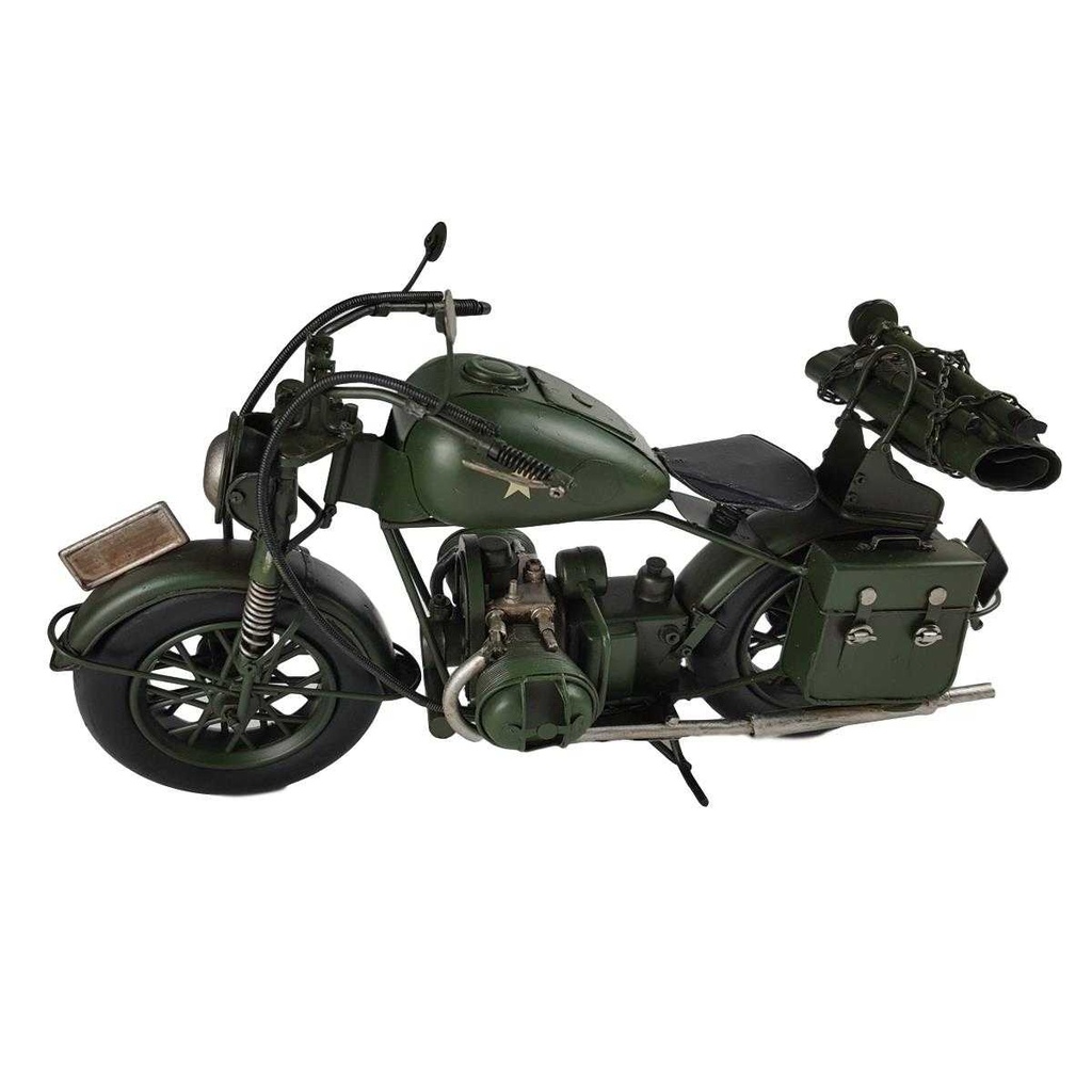 [LA-50208] Blechmodell Blechmotorrad Modellmotorral Militärmotorrad H 21,5 B 14 L 35,5 cm Bild 2
