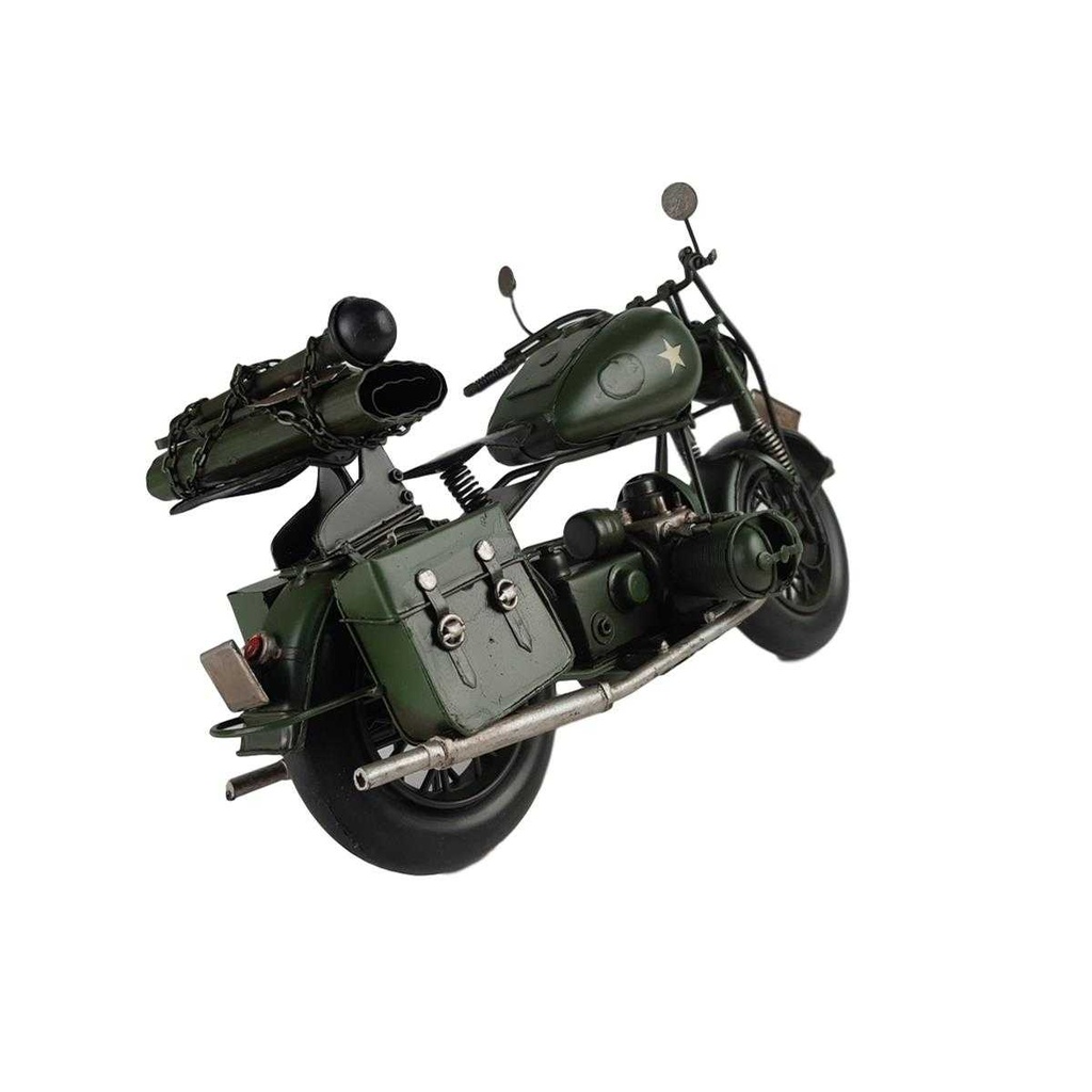 [LA-50208] Blechmodell Blechmotorrad Modellmotorral Militärmotorrad H 21,5 B 14 L 35,5 cm Bild 4
