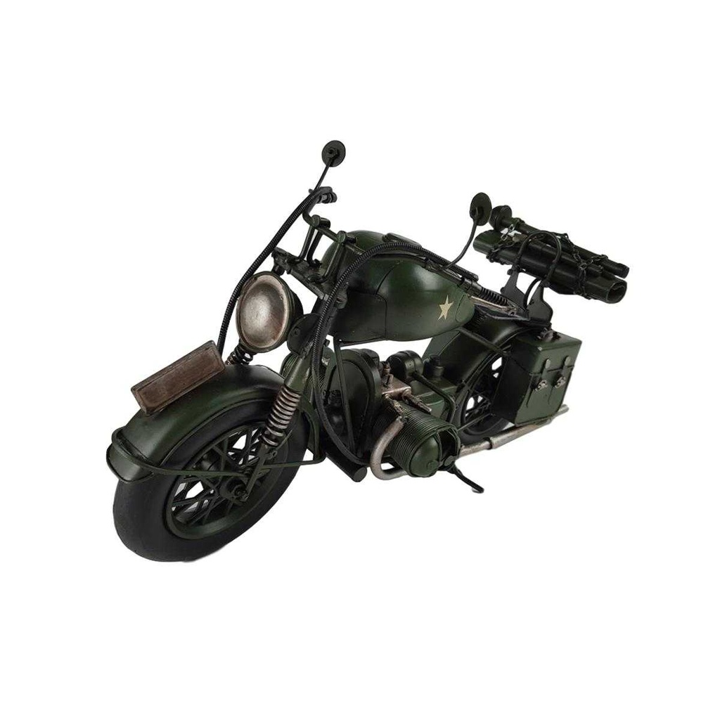 [LA-50208] Blechmodell Blechmotorrad Modellmotorral Militärmotorrad H 21,5 B 14 L 35,5 cm Bild 6