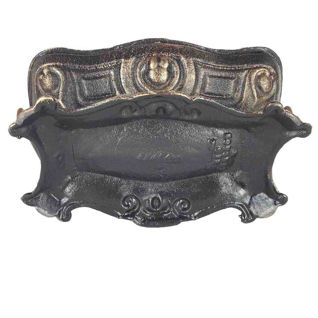 [LA-50226] Figur Skulptur Gusseisen Miniatur Herd Stövchen braun rustikal mit Holzgriff Bild 10