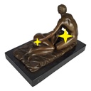 [LA-50235] Bronzeskulptur Bronzefigur Mann Frau Liebesspiel Frau liegend Mann kniend Erotik Bild 4