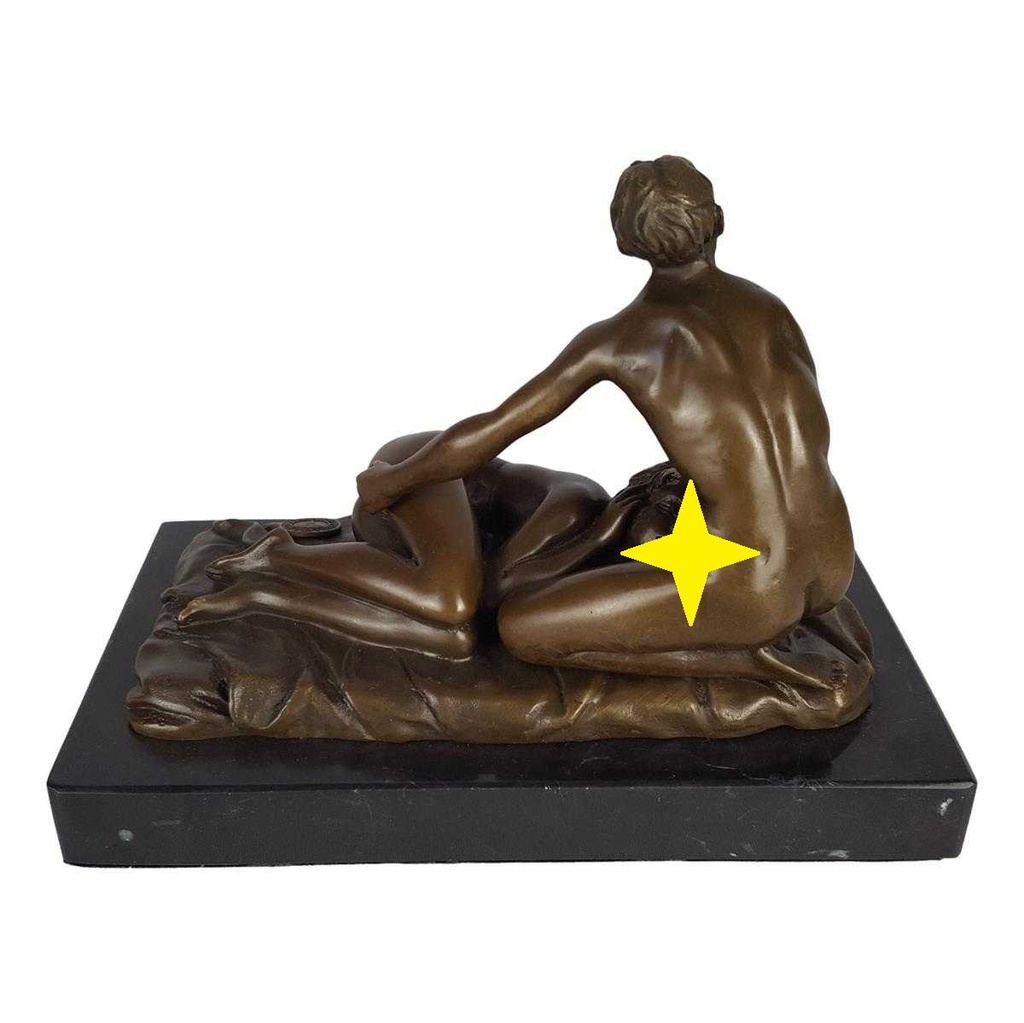 [LA-50235] Bronzeskulptur Bronzefigur Mann Frau Liebesspiel Frau liegend Mann kniend Erotik Bild 5