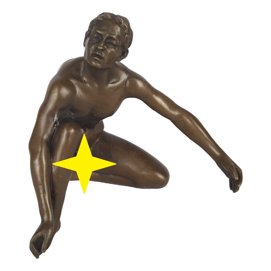 [LA-50235] Bronzeskulptur Bronzefigur Mann Frau Liebesspiel Frau liegend Mann kniend Erotik Bild 8