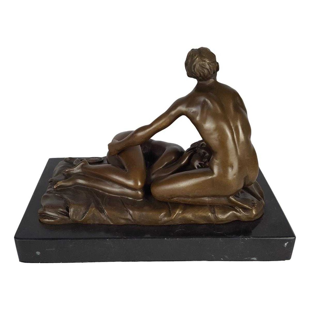 [LA-50235] Bronzeskulptur Bronzefigur Mann Frau Liebesspiel Frau liegend Mann kniend Erotik Bild 15