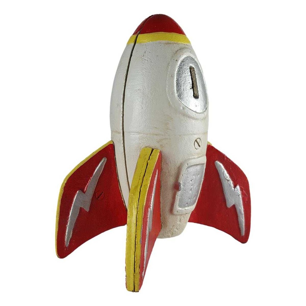 [LA-50323] Spardose Geldbank Skulptur Gusseisen Rakete Bild 4