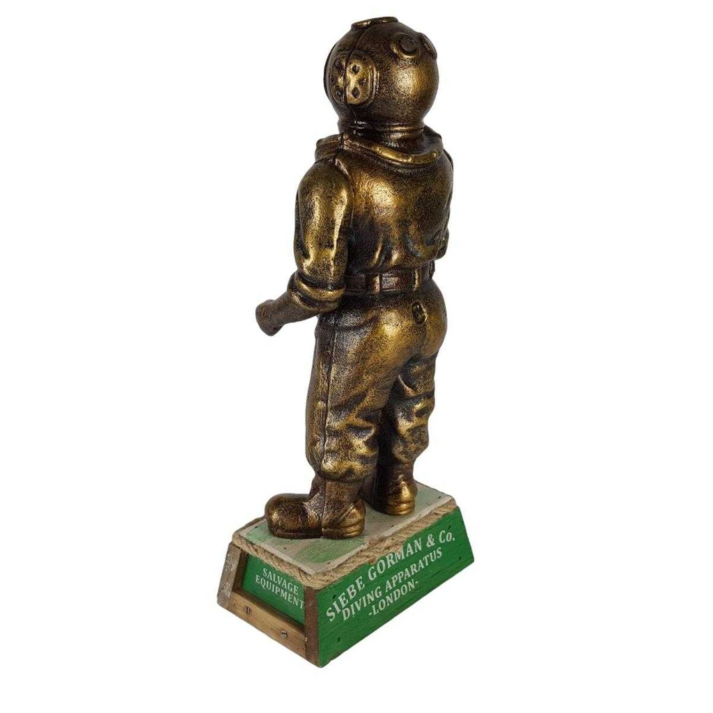 [LA-50328] Figur Skulptur Gusseisen Taucher auf Holzssockel Bild 4