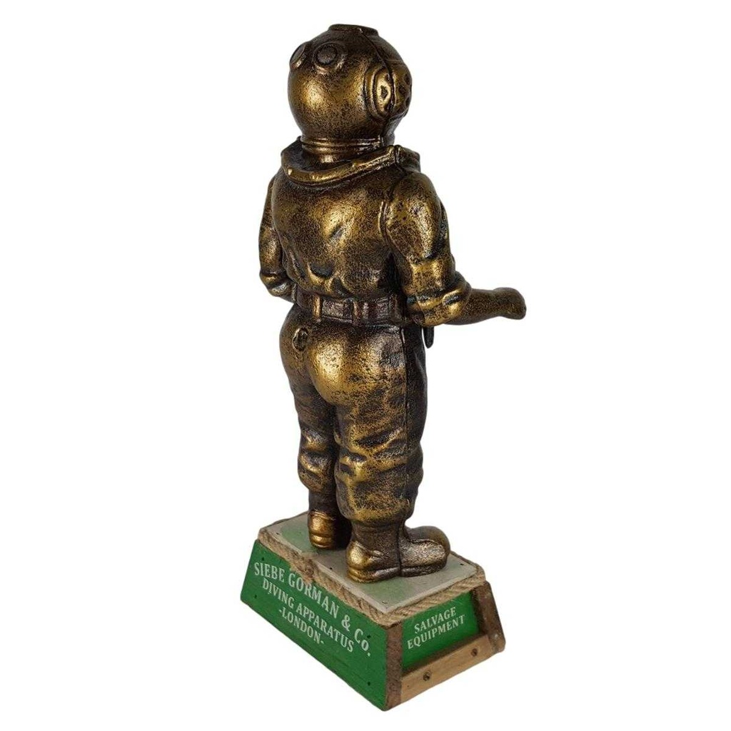 [LA-50328] Figur Skulptur Gusseisen Taucher auf Holzssockel Bild 6