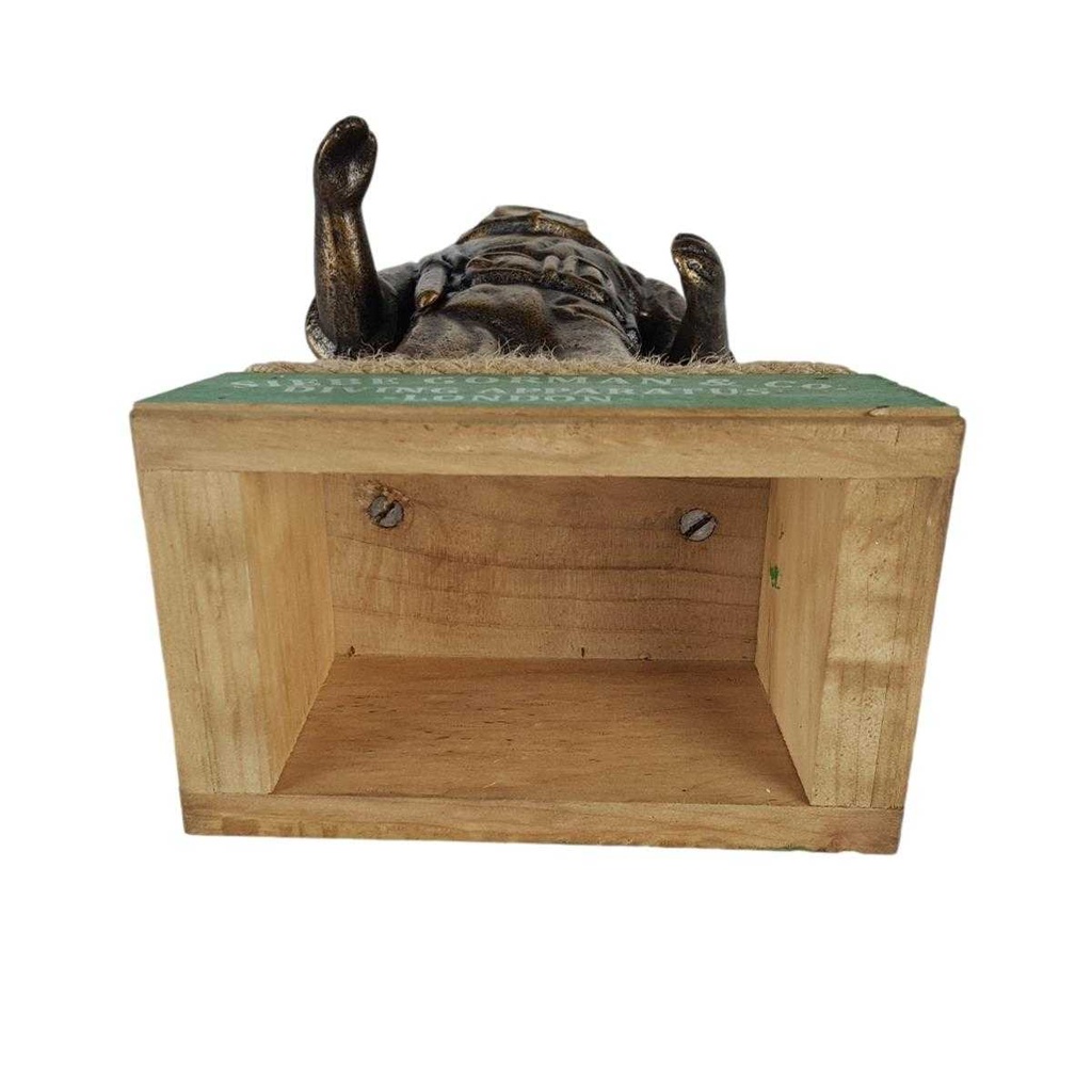 [LA-50328] Figur Skulptur Gusseisen Taucher auf Holzssockel Bild 8