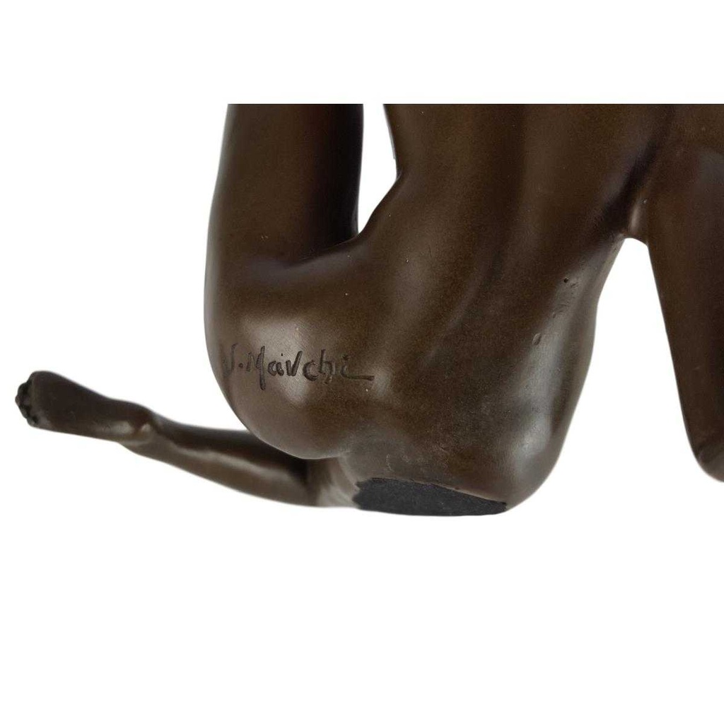 [LA-59517] Bronzeskulptur Bronzefigur Erotik Nackten Frau mit Hochgezogenem Bein Bild 6