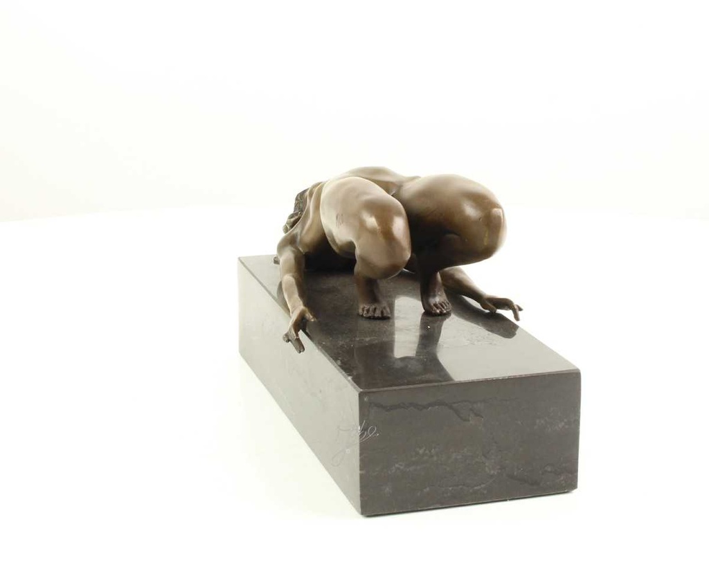 [LA-59519] Bronzeskulptur Bronzefigur Erotik Nackte Frau In Schwieriger Pose Bild 4