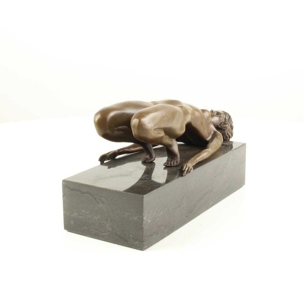 [LA-59519] Bronzeskulptur Bronzefigur Erotik Nackte Frau In Schwieriger Pose Bild 5