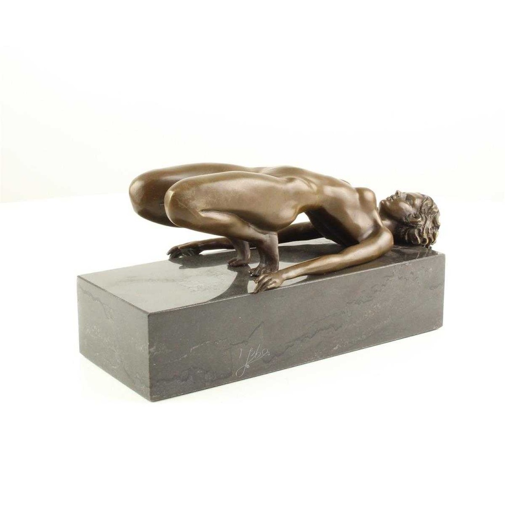 [LA-59519] Bronzeskulptur Bronzefigur Erotik Nackte Frau In Schwieriger Pose Bild 6