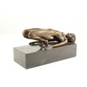 [LA-59519] Bronzeskulptur Bronzefigur Erotik Nackte Frau In Schwieriger Pose Bild 6