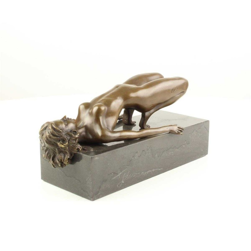 [LA-59519] Bronzeskulptur Bronzefigur Erotik Nackte Frau In Schwieriger Pose Bild 9