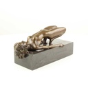 [LA-59519] Bronzeskulptur Bronzefigur Erotik Nackte Frau In Schwieriger Pose Bild 9