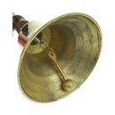[LA-59887] Schulglocke Messing Glatt Holzgriff H 31-D 13cm Bild 3