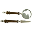 [LA-59926] Brieföffner/Lupe Liegend Ständer Vernickelt L 24cm Bild 2