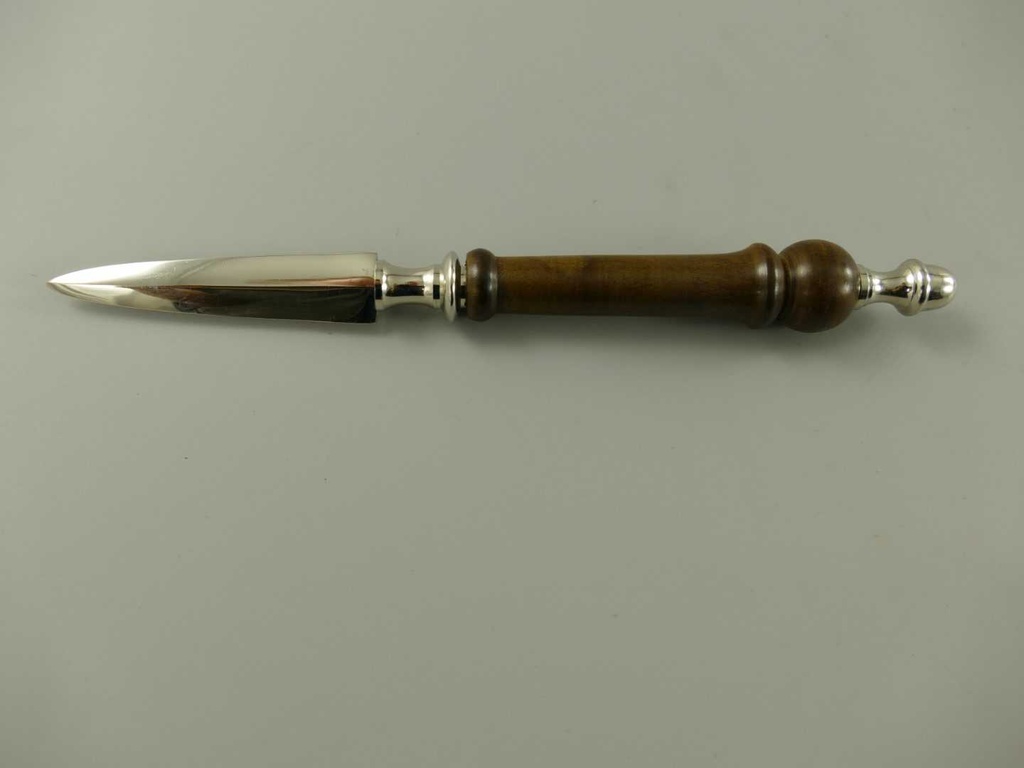 [LA-59926] Brieföffner/Lupe Liegend Ständer Vernickelt L 24cm Bild 9
