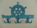 [LA-59936] Garderobenhaken Kleiderhaken Wandhaken Eisen blau L 27x18cm Bild 2