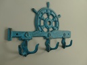 [LA-59936] Garderobenhaken Kleiderhaken Wandhaken Eisen blau L 27x18cm Bild 3
