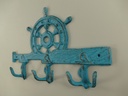 [LA-59936] Garderobenhaken Kleiderhaken Wandhaken Eisen blau L 27x18cm Bild 4