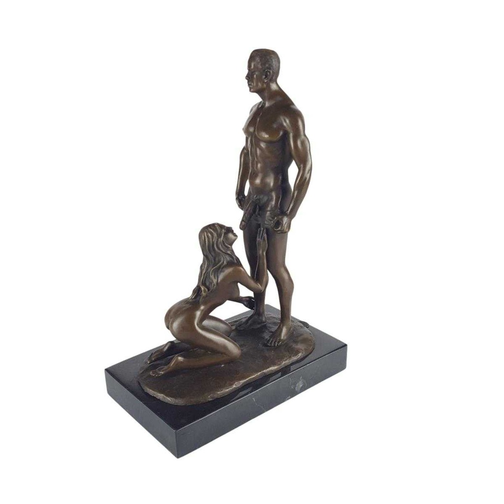 [LA-60097] Bronzeskulptur Bronzefigur Erotik Frau Mann Oral Sex Bild 2