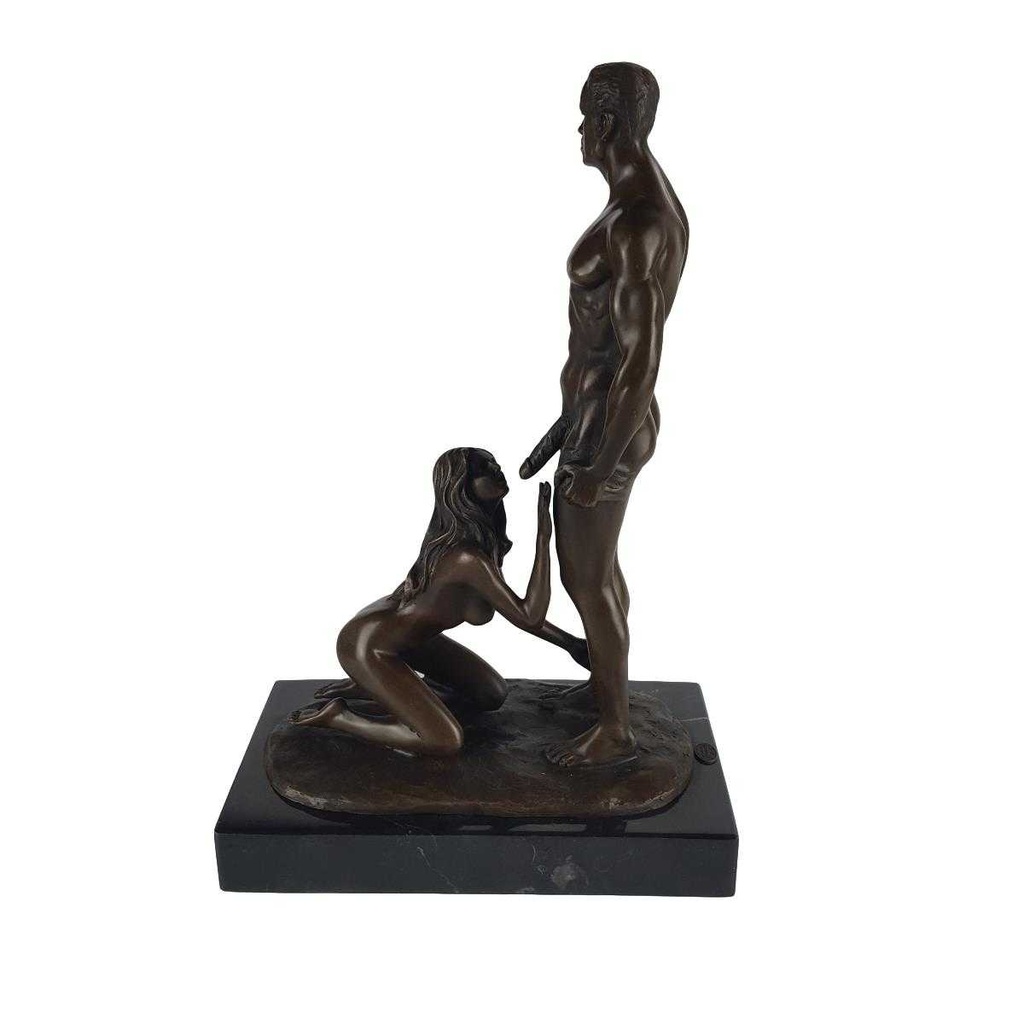 [LA-60097] Bronzeskulptur Bronzefigur Erotik Frau Mann Oral Sex Bild 3