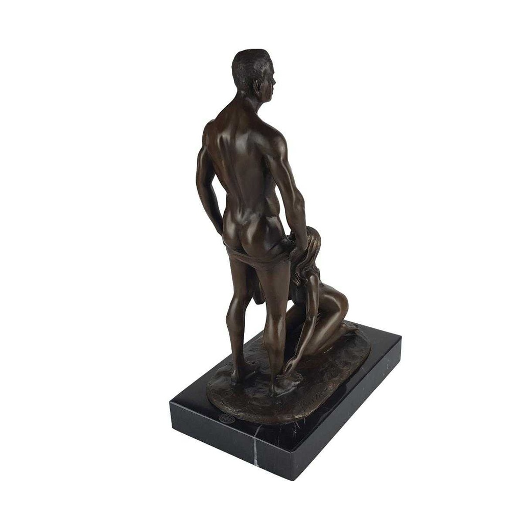 [LA-60097] Bronzeskulptur Bronzefigur Erotik Frau Mann Oral Sex Bild 5