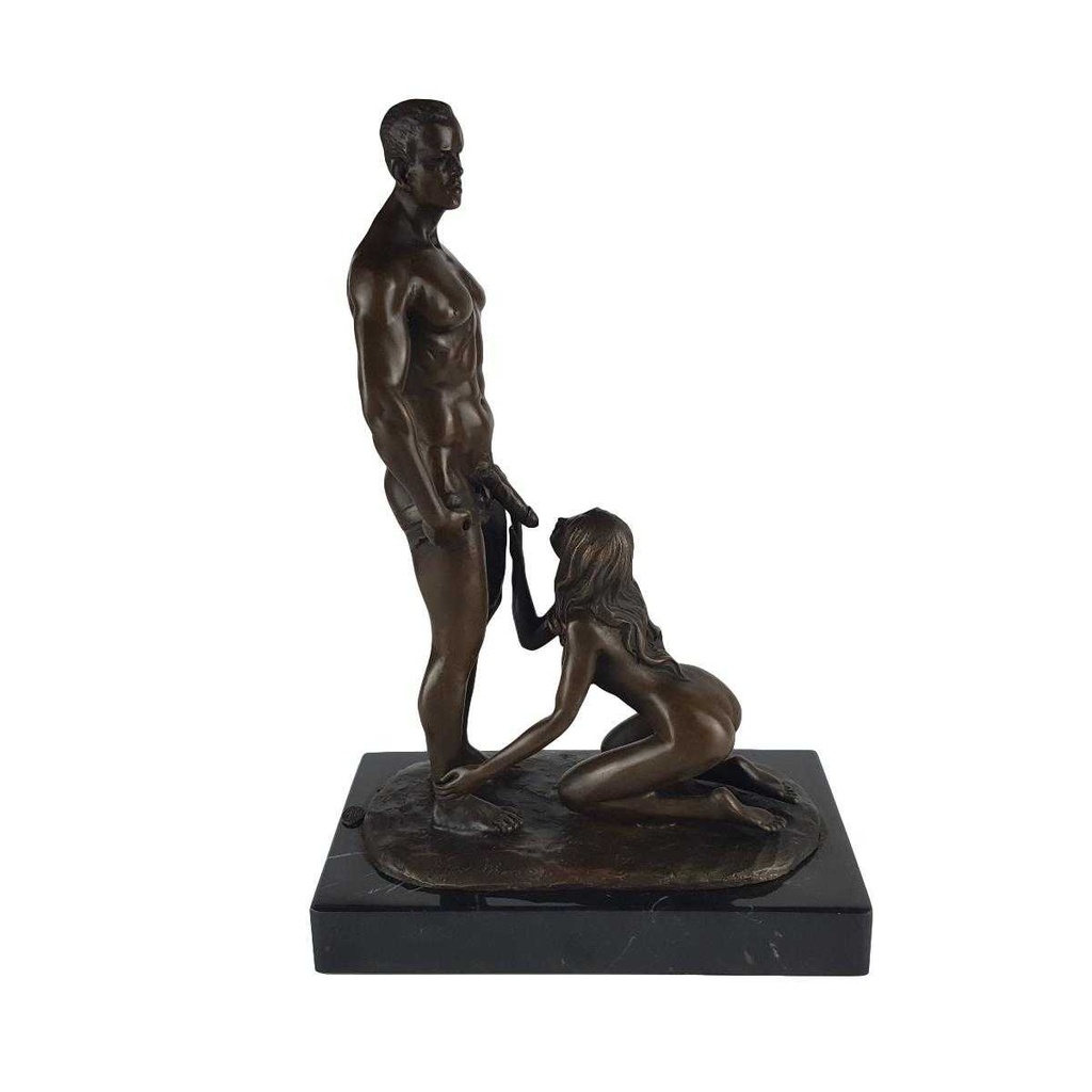 [LA-60097] Bronzeskulptur Bronzefigur Erotik Frau Mann Oral Sex Bild 6