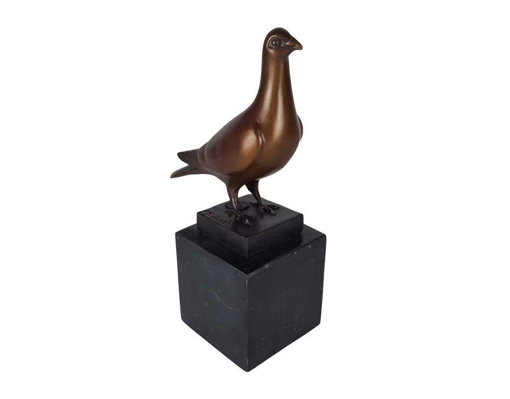 [LA-60117] Bronzeskulptur Bronzefigur Vogel Taube Bild 5