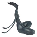 [LA-60123] Bronzeskulptur Bronzefigur grün patiniert Sitzende Frau Weiblicher Akt Abstrakt-Stil Bild 3