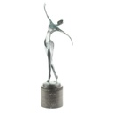 [LA-60139] Bronzeskulptur Bronzefigur Frau Tänzerin Ballerina Grün Abstrakt-Stil Bild 2