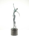 [LA-60139] Bronzeskulptur Bronzefigur Frau Tänzerin Ballerina Grün Abstrakt-Stil Bild 3