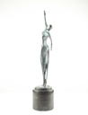 [LA-60139] Bronzeskulptur Bronzefigur Frau Tänzerin Ballerina Grün Abstrakt-Stil Bild 4