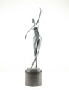 [LA-60139] Bronzeskulptur Bronzefigur Frau Tänzerin Ballerina Grün Abstrakt-Stil Bild 6