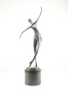 [LA-60139] Bronzeskulptur Bronzefigur Frau Tänzerin Ballerina Grün Abstrakt-Stil Bild 7