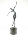 [LA-60139] Bronzeskulptur Bronzefigur Frau Tänzerin Ballerina Grün Abstrakt-Stil Bild 9
