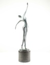 [LA-60139] Bronzeskulptur Bronzefigur Frau Tänzerin Ballerina Grün Abstrakt-Stil Bild 10