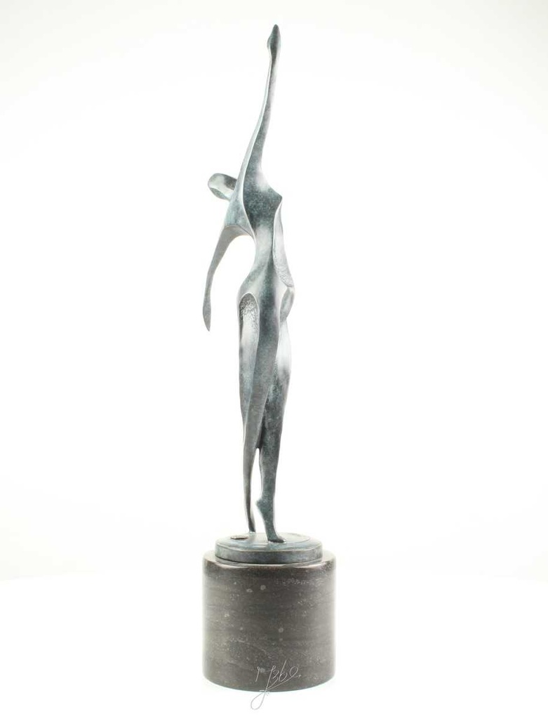 [LA-60139] Bronzeskulptur Bronzefigur Frau Tänzerin Ballerina Grün Abstrakt-Stil Bild 11