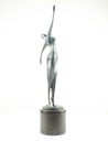 [LA-60139] Bronzeskulptur Bronzefigur Frau Tänzerin Ballerina Grün Abstrakt-Stil Bild 11