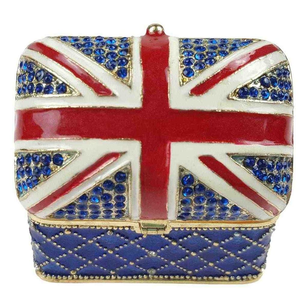 [LA-62521] Pillendose Pillendöschen Dose Döschen Schatulle Zinn emailliert Britische Flagge Bild 7