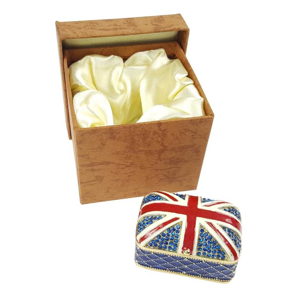 [LA-62521] Pillendose Pillendöschen Dose Döschen Schatulle Zinn emailliert Britische Flagge Bild 8