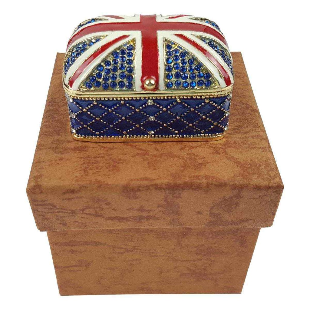 [LA-62521] Pillendose Pillendöschen Dose Döschen Schatulle Zinn emailliert Britische Flagge Bild 9