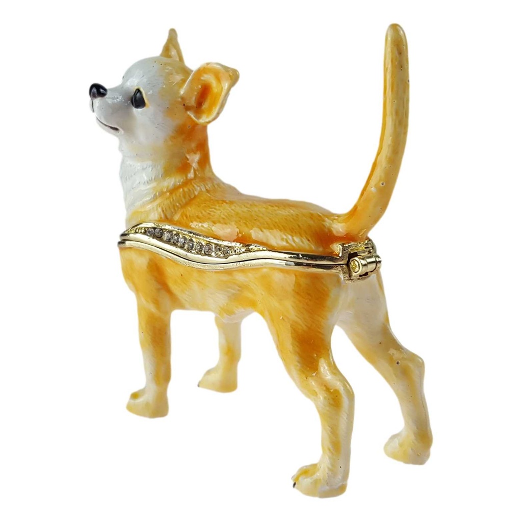 [LA-62525] Pillendose Pillendöschen Dose Döschen Schatulle Hartzinn Zinn emailliert Hund Bild 2