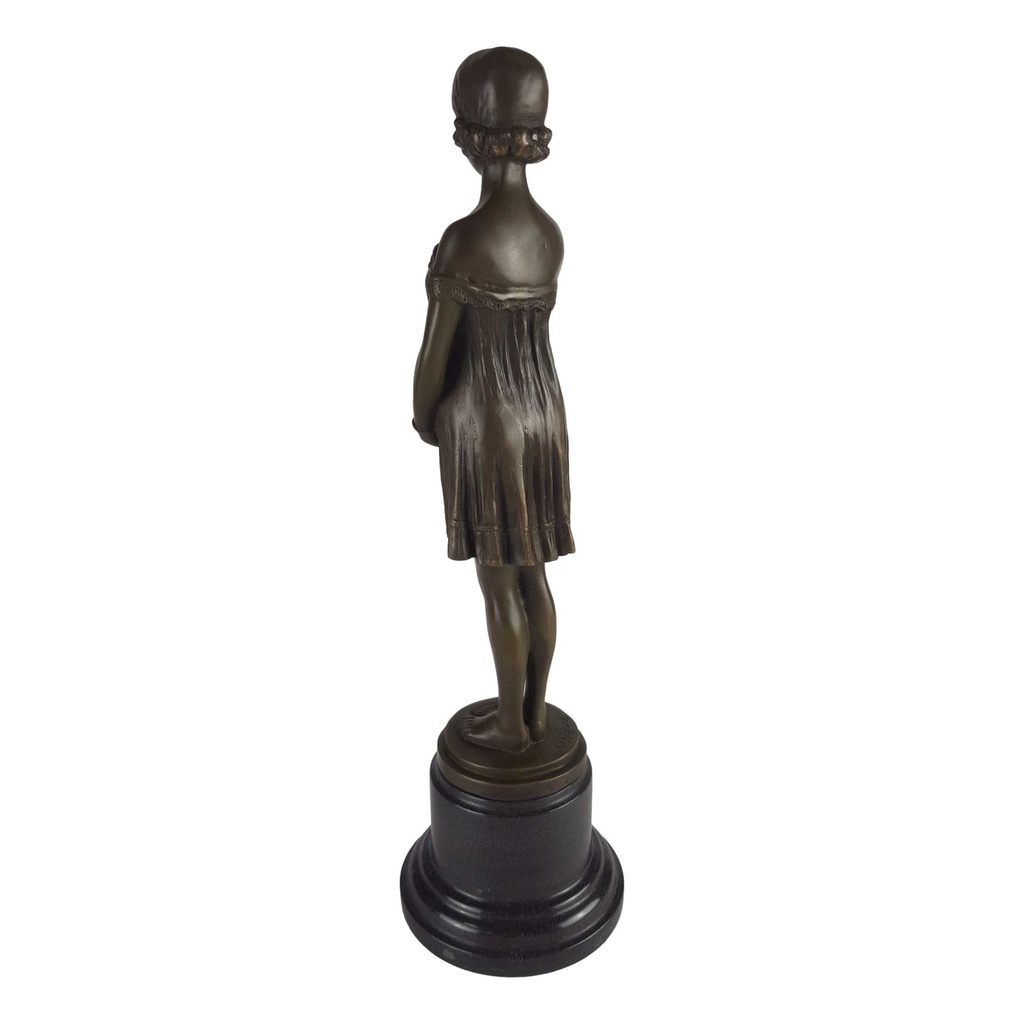 [LA-62533] Bronze Skulptur Figur Bronzeskulptur Bronzefigur Mädchen die Unschuld nach D.H.Chiparus Art-Deco-Stil Bild 4