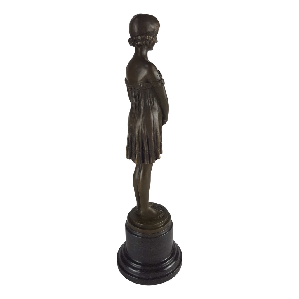 [LA-62533] Bronze Skulptur Figur Bronzeskulptur Bronzefigur Mädchen die Unschuld nach D.H.Chiparus Art-Deco-Stil Bild 5