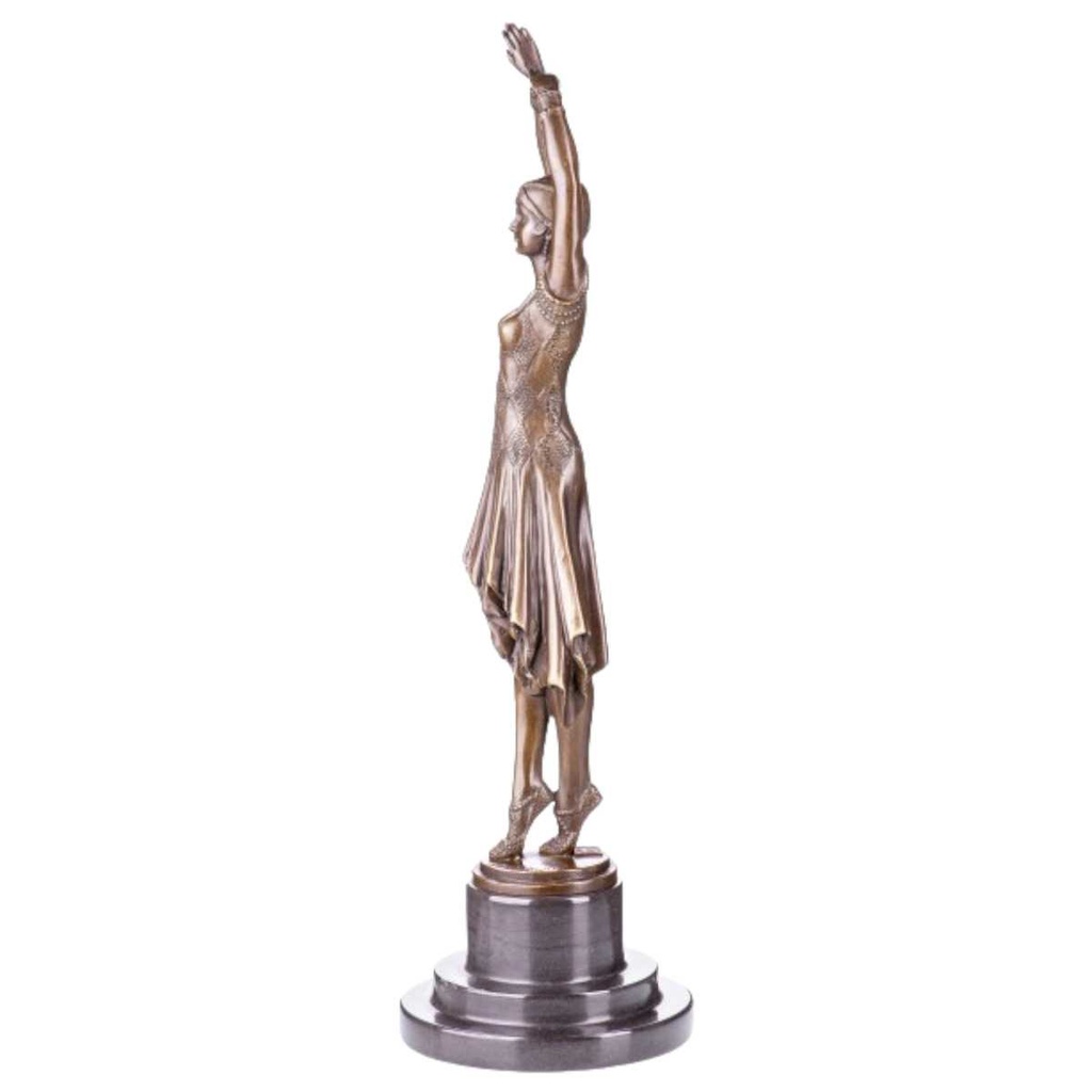 [LA-62535] Bronzeskulptur Bronzefigur Tänzerin nach D.H.Chiparus Art-Deco-Stil Bild 2