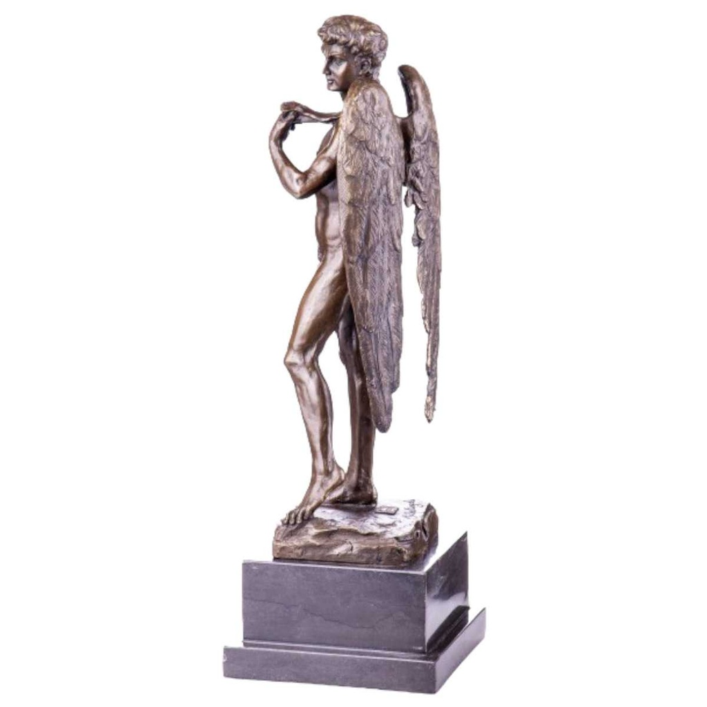[LA-62536] Bronze Skulptur Figur Bronzeskulptur Bronzefigur David mit Flügeln Bild 2