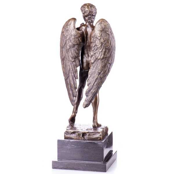 [LA-62536] Bronze Skulptur Figur Bronzeskulptur Bronzefigur David mit Flügeln Bild 3