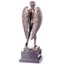 [LA-62536] Bronze Skulptur Figur Bronzeskulptur Bronzefigur David mit Flügeln Bild 3